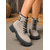 preiswerte Kampfstiefel-Damen-Kampfstiefel mit Schnürung und seitlicher Schnalle – strapazierfähige Anti-Rutsch-Sohle, lässiger Outdoor- und Farm-Stil, perfekt für Herbst und Winter