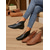economico Stivali alla caviglia-stivaletti bassi in similpelle marrone da donna: scarpe casual minimaliste alla caviglia per l'autunno, il relax in veranda e gli outfit di tutti i giorni