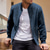 preiswerte Faux-Suede-Jacken-Herren Imitat-Lederjacke Freizeitjacke Urlaub Täglich Warm Tasche Herbst Winter Einfach Mode Klassisch Stehkragen Regulär Schwarz Marineblau Blau Khaki Armeegrün Jacken
