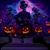 お買い得  ハロウィン壁タペストリー-ハロウィン ブラックライト タペストリー UV 反応 グロー イン ザ ダーク 森 トリッピー マウンテン ミスティ グレイブヤード ゴースト 吊るす タペストリー ウォール アート 壁画 リビングルーム 寝室のための