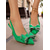billige Slingback-pumper-Grønne slingback kitten heels til dame med strass-sløyfe – elegante pumps med spiss tå for daglige sammenkomster, fester og formelle anledninger