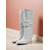 cheap Nightlife Party-Women&#039;s Blue Rhinestone Slouch Mid-Calf Boots - Pointed Toe Kitten Heel Party Boots for Nightlife and Evening Outfits