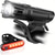cheap Work Lights-Ultra Bright USB Rechargeable Bike Light Set, Powerful Bicycle Front Headlight and Back Taillight, 4 Light Modes, Easy to Install for Men Women Kids Road Mountain Cycling Black