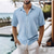 preiswerte Herrenhemd zum Knöpfen-Herren Hemd Waffelhemd Sommerhemd Freizeithemd Strandhemd Knopfhemd Schwarz Weiß Hellgrün Rosa Königliches Blau Kurzarm Einfach Revers Urlaub Hawaiianisch Bekleidung Polyester Mode Lässig Bequem
