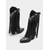tanie Kowboj i zachodnie buty-Kowbojskie buty damskie w stylu western z frędzlami – brązowe, sięgające do kolan buty ze sztucznej skóry z haftowanymi detalami, w stylu retro country na rodeo, jesienne festiwale i modę na farmę