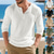 cheap Basic T shirts-Men's T Shirt Henley Shirt Tee Tee Top Long Sleeve Henley Spring Fall Plain Fashion Designer Basic Buttons Vacation Street Going out Black White Khaki Top Tee for Men