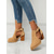 cheap Ankle Boots-Women's Tan Suede Cut-Out Ankle Boots with Block Heels - Perfect for Casual Outings, Spring and Fall Fashion, and Stylish Everyday Wear