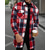 cheap Flannel Shirts-Men's Shacket Shirt Jacket Winter Jacket Plaid Vacation Daily Wear Black Wine Orange Khaki Long Sleeve Lapel Fall Winter Clothing Apparel Pocket
