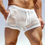 abordables Pantalones cortos de sudor-Hombre 1 pc Boxers Correa Poliéster Suave Cómodo Transpirable Plano Tiro Medio Blanco
