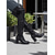 abordables Botas holgadas-Botas de tacón de bloque por encima de la rodilla para mujer con cremallera lateral y diseño holgado: calzado elegante para atuendos casuales y cotidianos urbanos de mujer.