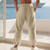 ieftine Vacanţă-Bărbați Pantaloni de in Pantaloni Pantaloni de vară Pantaloni de plajă Cordon Buzunar Talie elastică Simplu Confort Respirabil Zilnic Plajă Vacanță Hawaiană Boho Roșu Pepene Kaki Deschis