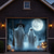 cheap Garage Door Cover-Halloween Outdoor Garage Door Cover Ghosts with Pumpkin Lanterns Spooky Night Scene Banner Large Tapestry Backdrop Decoration for Holiday Outdoor Garage Door Wall Fence