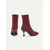 abordables Bottines-Bottines en tricot bordeaux pour femmes – bottines à talon aiguille et bout pointu en tissu extensible, style chic et moderne pour les tenues de bureau automne-hiver, les fêtes et les tenues de soirée élégantes