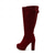 abordables Botas con plataforma-Botas de plataforma hasta la rodilla de gamuza para mujer con cremallera ancha ajustable en la pantorrilla, botas de moda con tacón de bloque para ropa urbana