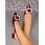 abordables escarpins à talon ouvert-Escarpins à bride arrière en cuir verni violet pour femmes - bout pointu, talons bas avec boucle en perles pour les soirées et les looks glamour en soirée