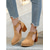 cheap Ankle Boots-Women's Tan Suede Cut-Out Ankle Boots with Block Heels - Perfect for Casual Outings, Spring and Fall Fashion, and Stylish Everyday Wear
