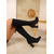 abordables Bottes à la mode-Bottes au-dessus du genou en daim marron pour femme avec détail de cravate et talons blocs, des chaussures élégantes pour des looks de mode urbaine