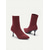 abordables Bottines-Bottines en tricot bordeaux pour femmes – bottines à talon aiguille et bout pointu en tissu extensible, style chic et moderne pour les tenues de bureau automne-hiver, les fêtes et les tenues de soirée élégantes