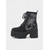 cheap Platform Boots-Women's Black Platform Combat Boots with Spider Web Embroidery - Gothic Lace-Up Chunky Heel Ankle Boots for Halloween Party, Cosplay and Night Out