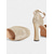 abordables Zapatos de salón de plataforma-Tacones altos con plataforma y purpurina dorada para mujer, zapatos de fiesta con tiras gruesas en el tobillo para la vida nocturna y atuendos de club.