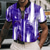 abordables Polo géométrique pour homme-Homme Abstrait Métallique Polos à zip Manche Courte Polos Chemises à Col Occasionnel Athleisure Tenue quotidienne Impression 3D Été Rouge Bleu Violet
