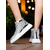 economico Sneakers da donna-sneakers alte da donna con glitter dorati, scarpe casual con lacci metallizzati lucidi per la vita notturna, le feste e la moda da discoteca