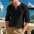 cheap Basic T shirts-Men's T Shirt Henley Shirt Tee Tee Top Long Sleeve Henley Spring Fall Plain Fashion Designer Basic Buttons Vacation Street Going out Black White Khaki Top Tee for Men