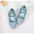 ieftine Pantofi de prințesă pentru copii-Pantofi eleganți de prințesă albaștri pentru fete, cu sclipici, toc jos și pandantiv cu lună și stea, pantofi cu strasuri strălucitoare pentru petreceri și concursuri de ziua de naștere