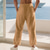 ieftine Vacanţă-Bărbați Pantaloni de in Pantaloni Pantaloni de vară Pantaloni de plajă Cordon Buzunar Talie elastică Simplu Confort Respirabil Zilnic Plajă Vacanță Hawaiană Boho Roșu Pepene Kaki Deschis