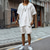 cheap Men's Basic Tees sets-Men's T-shirt Suits 2 Pieces Outfits Tee &amp; Shorts Short Sleeve Crew Neck Summer Plain Fashion Casual 2 Piece Vacation Daily Wear Going out Black White Top Tee for Men