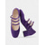 abordables Zapatos Mary Jane-Zapatos Mary Jane de ante morado con triple tira para mujer: zapatos urbanos de estilo retro chic para salidas informales, trabajo y desplazamientos diarios.