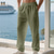 ieftine Vacanţă-Bărbați Pantaloni de in Pantaloni Pantaloni de vară Pantaloni de plajă Cordon Buzunar Talie elastică Simplu Confort Respirabil Zilnic Plajă Vacanță Hawaiană Boho Roșu Pepene Kaki Deschis