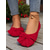 baratos Sapatilhas de mulher-sapatilhas vermelhas femininas com laço grande – sapatos sociais elegantes de bico quadrado para festas, natal e looks do dia a dia