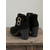 baratos Botas de tornozelo-botins femininos de camurça com tiras de fivela dupla e salto bloco, calçado casual para looks do dia a dia