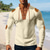 baratos Camiseta de malha waffle-Homens Camiseta Camisetas Camiseta de malha waffle T-shirt Manga Longa Decote V Primavera Outono Bloco de cor Moda Designer Básico Cordões Férias Rua Para Noite Adamascado Preto Branco Top Tee para