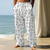 baratos Calça Casual Estampada Masculina-Homens Calças Calças largas Calça casual Cintura elástica com cordão Calças de linho com bolsos Pessoas Boneco de palito Comprimento total Ao ar livre Férias Engraçado Preto Branco Sem Elasticidade