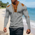 baratos Camiseta de malha waffle-Homens Camiseta Camisetas Camiseta de malha waffle T-shirt Manga Longa Decote V Primavera Outono Bloco de cor Moda Designer Básico Cordões Férias Rua Para Noite Adamascado Preto Branco Top Tee para