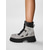 baratos Botas da moda-Botas plataforma de combate femininas com strass - botas de cano curto brilhantes com cadarço e sola grossa para festas e saídas à noite &amp;moda de festival