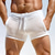abordables Pantalones cortos de sudor-Hombre 1 pc Boxers Correa Poliéster Suave Cómodo Transpirable Plano Tiro Medio Blanco
