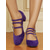 abordables Zapatos Mary Jane-Zapatos Mary Jane de ante morado con triple tira para mujer: zapatos urbanos de estilo retro chic para salidas informales, trabajo y desplazamientos diarios.