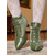 billige Victoriansk og Edwardiansk-Dame lyseblå viktorianske ankelstøvletter med snøring fra 1920-tallet – broguehæler med kamskjellkant og tofarget design, edwardiansk vintage-stil for retrokostymer, cosplay, teselskaper og hverdagsbruk