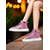 economico Sneakers da donna-sneakers alte da donna con glitter dorati, scarpe casual con lacci metallizzati lucidi per la vita notturna, le feste e la moda da discoteca