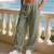 preiswerte Urlaub-Herren Leinenhosen Hose Strandhose Kordelzug Tasche Elastischer Bund Einfach Komfort Atmungsaktiv Täglich Strand Urlaub Hawaiianisch Boho Weiß Marineblau
