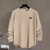 baratos Suéteres básicos-Homens Moletom Branco Gola Redonda Tecido Jacquard Diário Desportos e Ar livre Feriado Poliéster Roupa de rua Básico Casual Primavera Outono Roupa Moletons Moletons Manga Longa