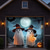 cheap Garage Door Cover-Halloween Outdoor Garage Door Cover Ghosts with Pumpkin Lanterns Spooky Night Scene Banner Large Tapestry Backdrop Decoration for Holiday Outdoor Garage Door Wall Fence