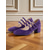 abordables Zapatos Mary Jane-Zapatos Mary Jane de ante morado con triple tira para mujer: zapatos urbanos de estilo retro chic para salidas informales, trabajo y desplazamientos diarios.