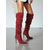 abordables Botas holgadas-Botas altas hasta la rodilla para mujer con diseño de pierna ancha, estilo convertible sobre la rodilla, botas de tacón de aguja con punta de gamuza para atuendos casuales de moda urbana.