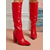 abordables Botas de moda-Botas de piel sintética hasta la rodilla verdes para mujer: botas de tacón cuadrado con punta puntiaguda para otoño e invierno, estilo urbano, salidas diarias y moda festiva.