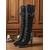 abordables Victoriano &amp; Eduardo-Botas altas hasta la rodilla con encaje negro de inspiración victoriana de la década de 1890 para mujer, con lazo y tacones con detalles para elegantes reuniones vintage y fiestas temáticas. &amp;eventos
