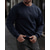 olcso Alap pulóverek-Férfi Pulóver Fekete Sötétkék Lóhere Terített nyak Sima Jacquardszövet Sport &amp; Szabadtéri Napi Szabadság Poliészter Utcai sikk Alap Alkalmi Tavasz Ősz Ruházat Pulcsik Pulóverek